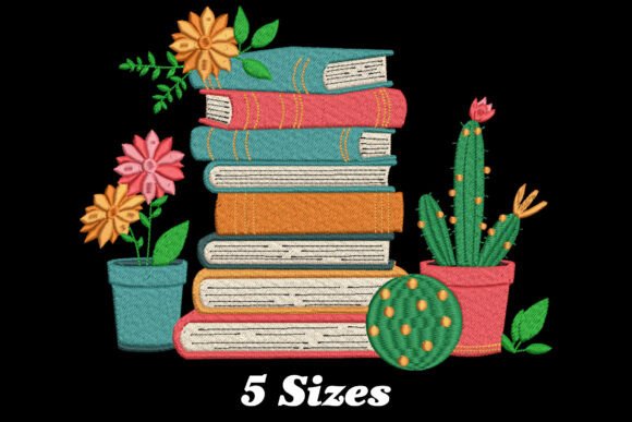 Cactus Flower Book Embroidery Design