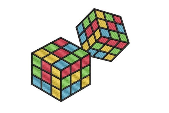 Colorful Rubik’s Cubes Embroidery Design