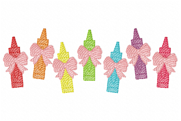 Crayons with Bows: A Seasonal Embroidery Staple