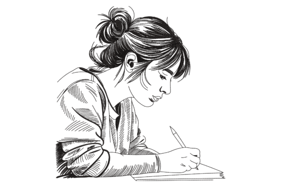 Girl Reading Book: A Charming Embroidery Design for Meaningful Gifts