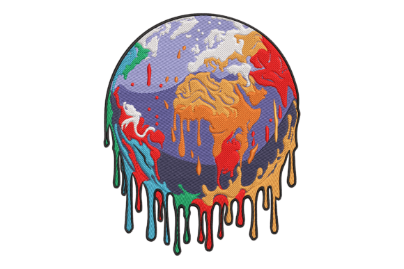 Melting Earth: A Whimsical Embroidery Design Worth Your Time