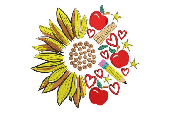 Sunflower Teacher: A Warm, Whimsical Embroidery Design for Meaningful Gifts